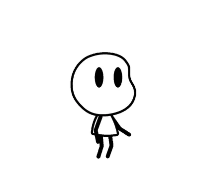 Voidling, the base Inklets character, mid-jump