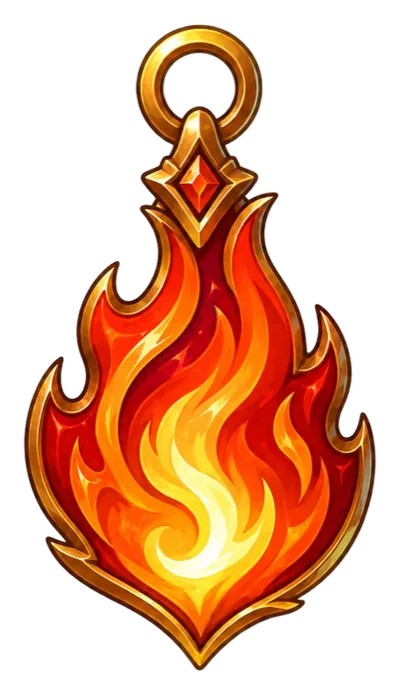 A fire trinket reward from the Sketchbook